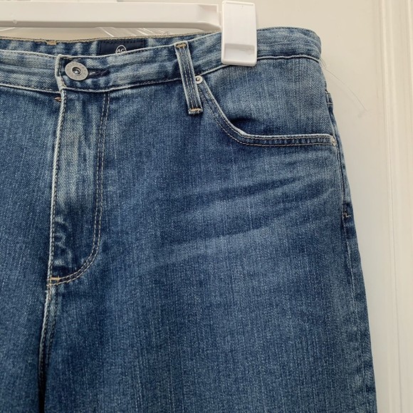 AG Adriano Goldschmied The Jodi High Rise Crop Flare Blue Denim Jean Size 32R - Picture 3 of 11